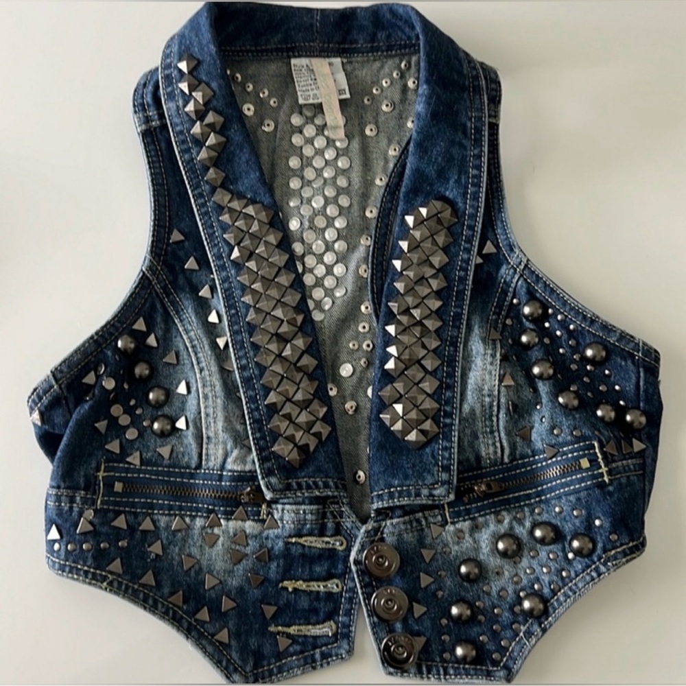Studded Denim Vest